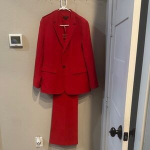 Ann Taylor Red Blazer and Pants Set
